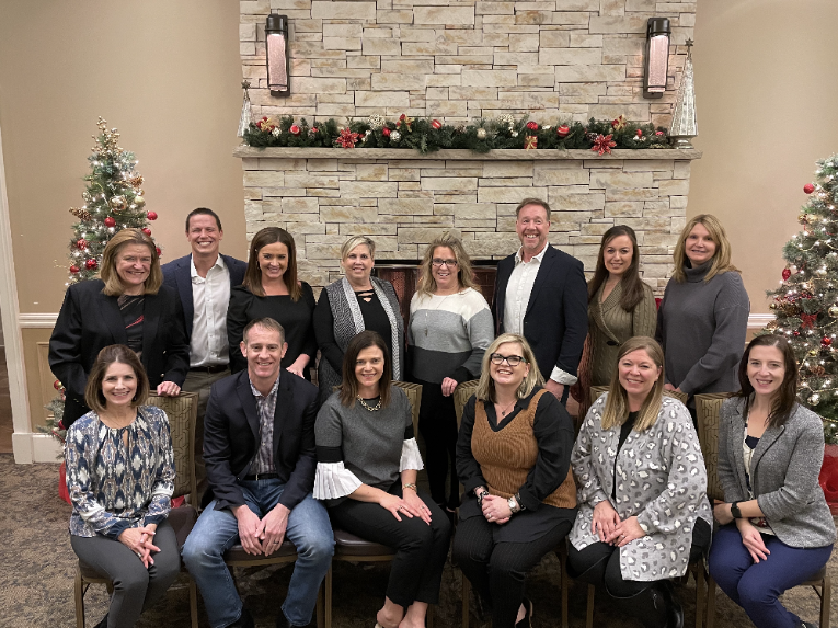 Group photo of board at Christmas party